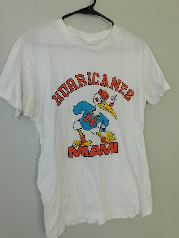 1980s Miami Hurricanes college mascot t shirt - NC