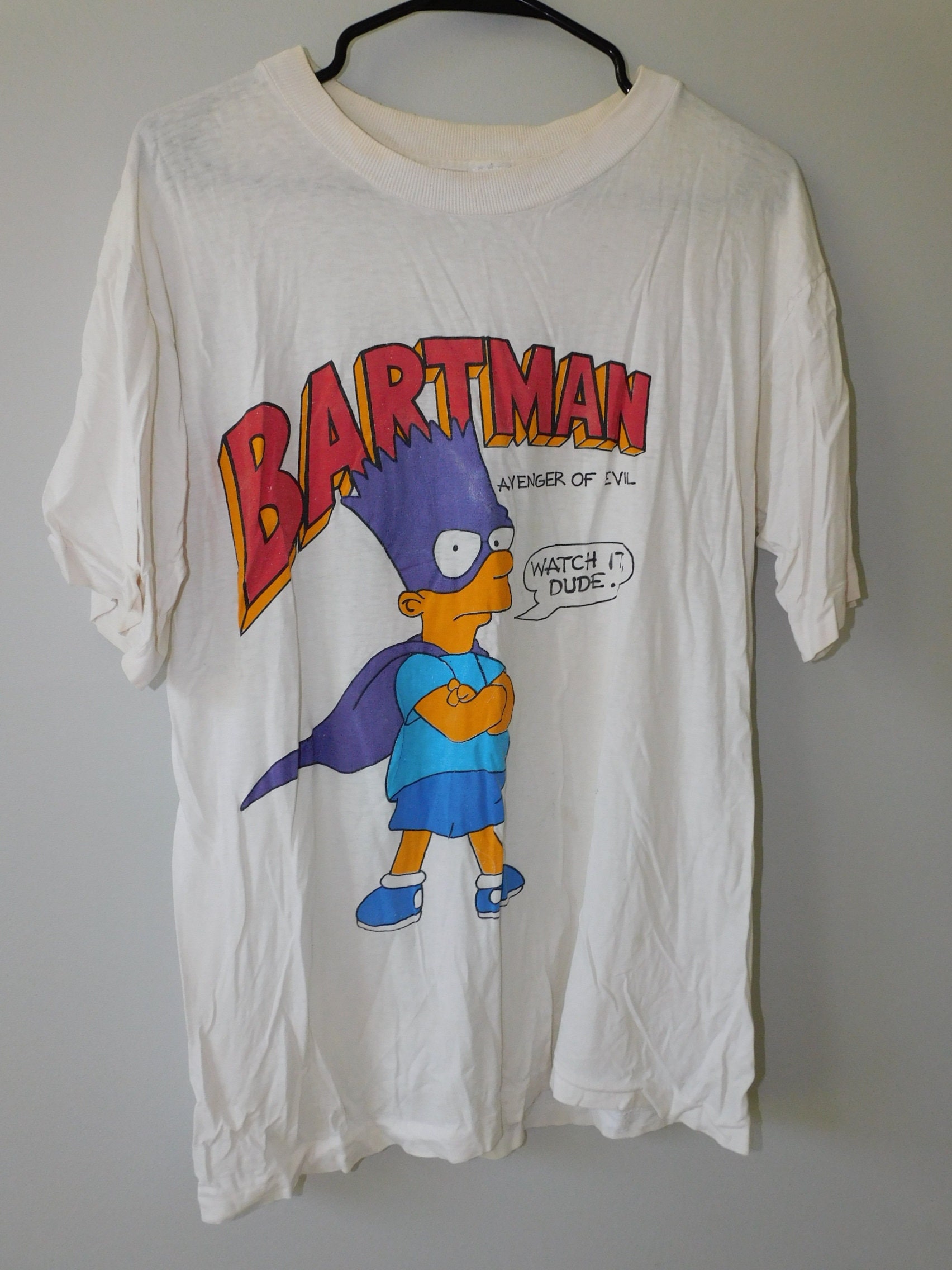 1989 Bartman T Shirt - the Simpsons - Bart Simpsons Vintage 80s 