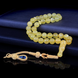 Rosario islámico de ámbar con borla de plata Kazaz de 1000 cuentas – Tasbih islámico, rosario musulmán