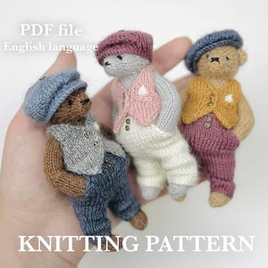 Stickmönster "Sömlös mini-nalle med outfit"