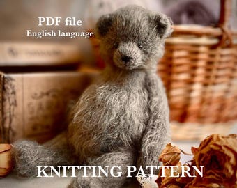 Ours en peluche modèle jouet à tricoter, ours en peluche classique, fichier PDF, langue anglaise