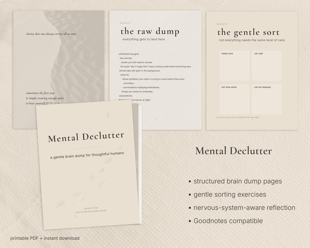 Mental Declutter Workbook | Printable Brain Dump | Overwhelm Relief PDF ...