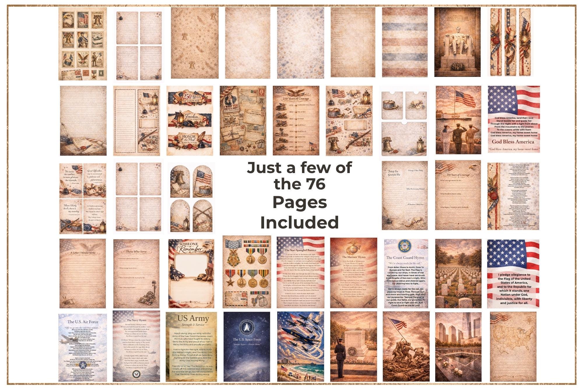 250 Years of Courage Military Journal Kit, Patriotic Americana ...