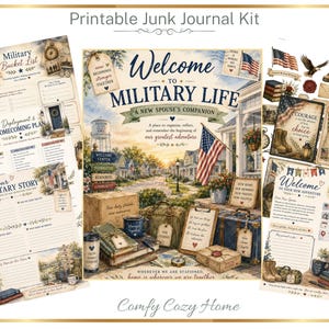 Military Journal Kit | Printable Military Scrapbook Pages | US Ephemera | Welcome to Military Life Memory Printable