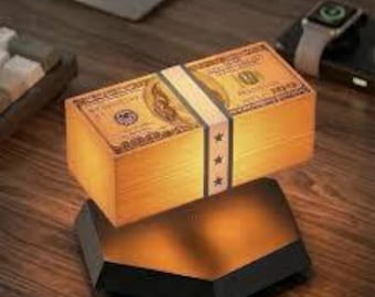 Lampada magnetica levitante per soldi, galleggiante e luminosa, per scrivania da gioco, decorazione cyberpunk, regalo