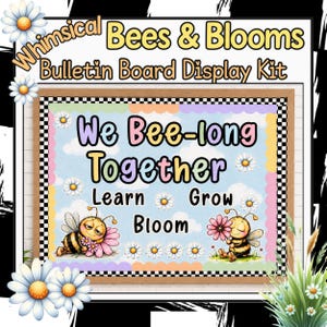 Kit de tableau d'affichage Abeille fantaisiste | Décoration de classe « Nous appartenons tous à la même famille » | Affichage de classe sur le thème des abeilles | Tableau d'affichage de rentrée scolaire |