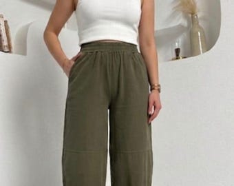 Pantalones modernos tipo Half-Salwar para mujer - Pantalones harem de corte relajado con detalle de bolsillo trasero (Descarga digital)