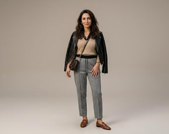 Women's High-Waisted Wide-Leg Palazzo Pants - Flowy Loose Fit Trousers - Elegant Long Culottes (Digital Download)