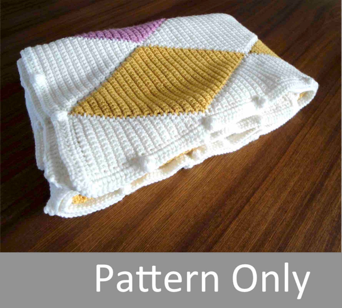 Crochet Pattern Harlequin Blanket / Afghan Beginner Level Onwards Etsy