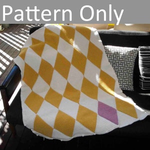 Crochet Pattern - Harlequin Blanket / Afghan - Beginner Level onwards