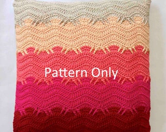 Crochet Pattern - Finger Wave Cushion - Orchid Colour Scheme - INTERMEDIATE crochet skills level