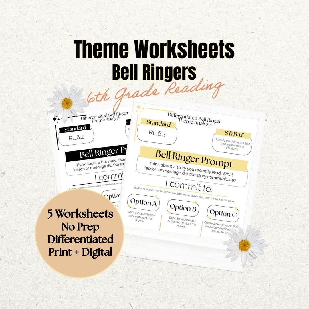 Theme Worksheets | 6th Grade Reading Comprehension | Theme Analysis ...