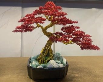 Bonsai Tree Decor, Japanese Zen Desk Plant, Luxury Office Accent