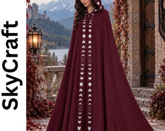 Capa gótica con capucha, capa de Halloween, traje de cosplay de vampiro, ropa de fantasía medieval, capa de bruja