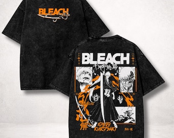 Bleach Ichigo Kurosaki Shirt, Vasto Lorde Hollow Mask Hoodie, Washed Manga Tee, Soul Reaper Anime Streetwear Gift