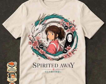 Spirited Away-T-shirt: chihiro, Haku-draak, anime-shirt zonder gezicht, cadeau voor vriend