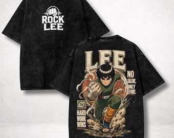 Rock Lee Shirt, No Talent Only Effort Washed Anime Tee, Hard Work Wins Vintage Manga Streetwear, Lee Fan Gift