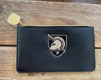 NEW West Point USMA Wool Cadet Blanket Zipper Pouch CLUTCH Purse - United States Military Academy - black gold - wristlet