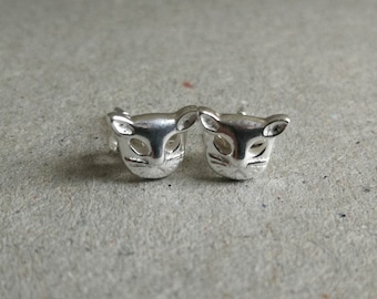 Cat Earrings. Silver Cat Stud Earrings. Cat Studs. Kitten Earrings. Silver Kitten. Gift For Girlfriend. Cat Jewellery. Animal Earrings