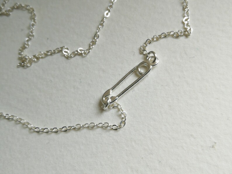 Sterling Silver Safety Pin Necklace Layering Layered - Etsy