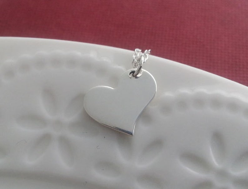 Sterling Silver Necklace Heart Charm Christmas Gift Sterling Silver Heart Necklace Heart Pendant