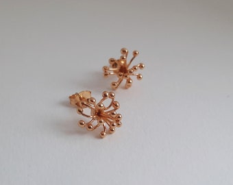 Gold Flower Stud Earrings. Tiny Vermeil  Studs. Vermeil Floral Studs. Flower Post Earrings. Simple Everyday. Gift Idea. Women's Earrings