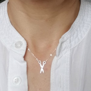 Silver Scissors Necklace. Sterling Silver Scissors Pendant. Silver Necklace. Scissors Necklace. Dainty Necklace. Gifts. Christmas Gifts