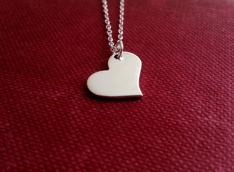 Sterling Silver Necklace Heart Charm Christmas Gift Sterling Silver Heart Necklace Heart Pendant
