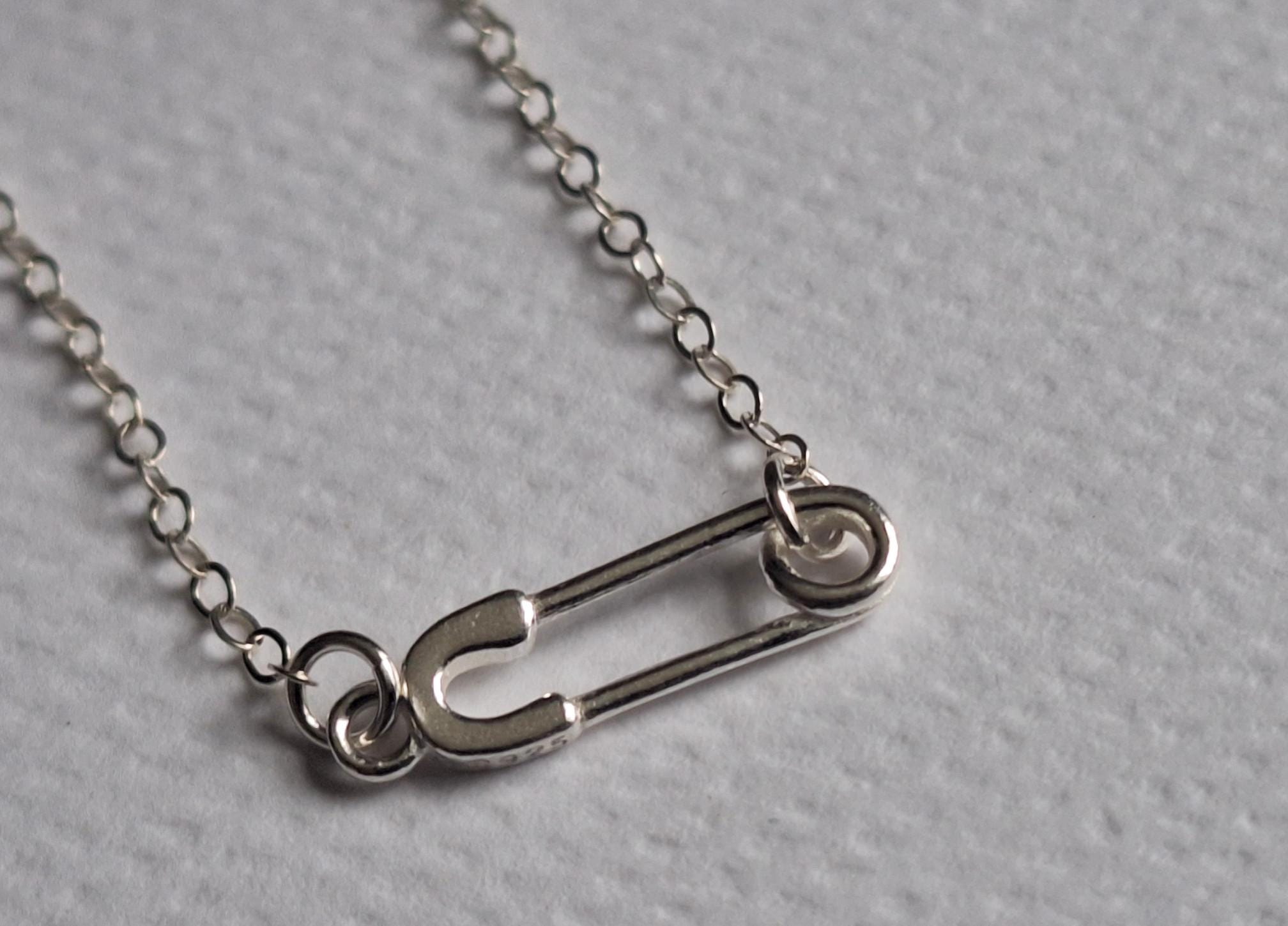 Sterling Silver Safety Pin Necklace: Campaign Pin - Etsy Canada
