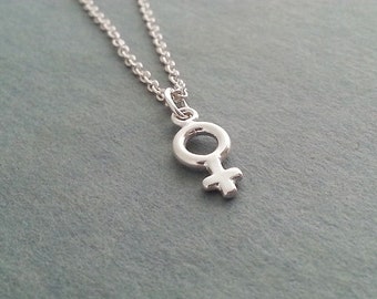 Sterling Silver Female Symbol Necklace