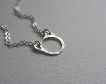 Silver Cat Necklace, Hammered Sterling Silver Cat Necklace, Outline Cat Charm Necklace, Kitten Necklace,Cat Jewelry, Animal Necklace,UK Gift