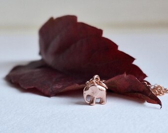 Tiny Rose Gold Lucky ELEPHANT Necklace