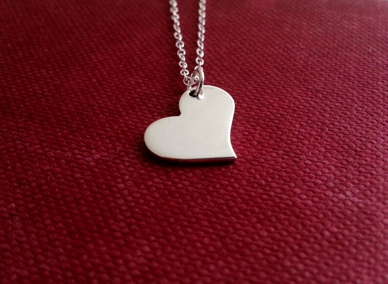 Sterling Silver Necklace Heart Charm Christmas Gift Sterling Silver Heart Necklace Heart Pendant