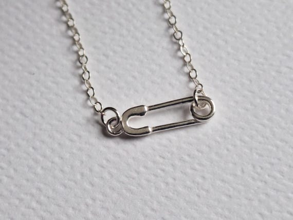 Sterling Silver Safety Pin Necklace: Campaign Pin - Etsy