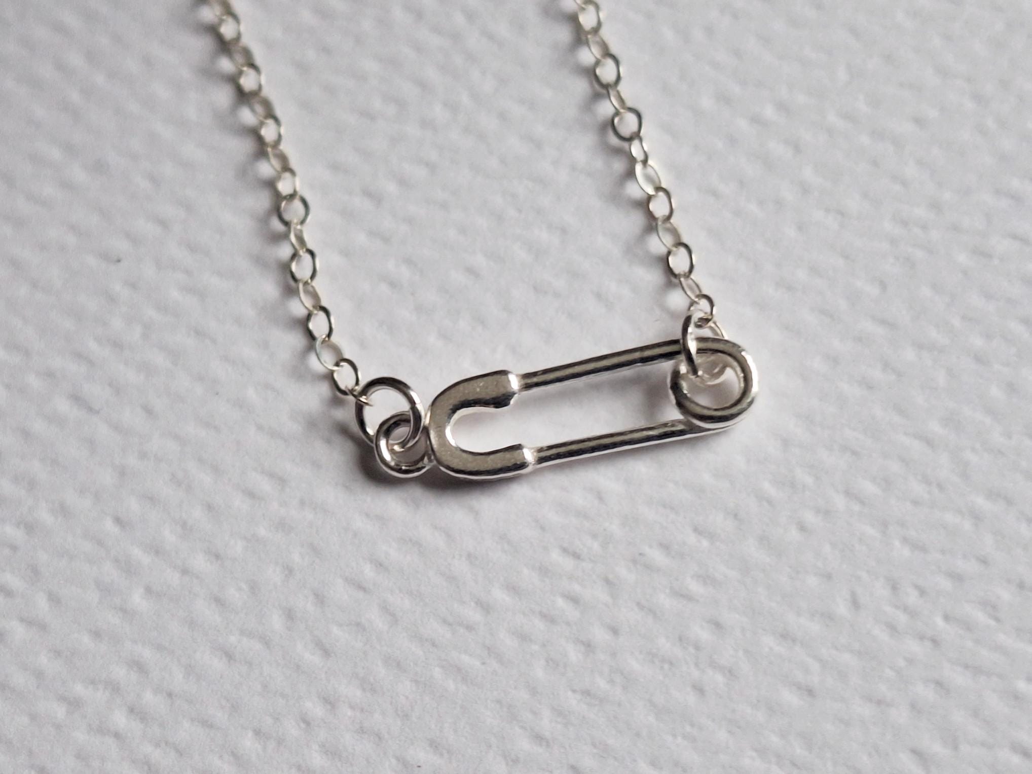 Sterling Silver Safety Pin Necklace: Campaign Pin - Etsy