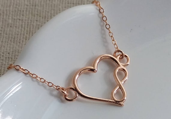 Infinity heart 2024 necklace rose gold