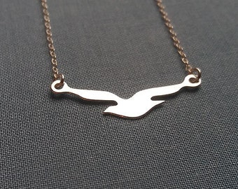 Silver Bird Necklace. Sterling Silver Flying Bird. Bird Choker. Flying Bird Necklace. Christmas Gift. Gift For Her