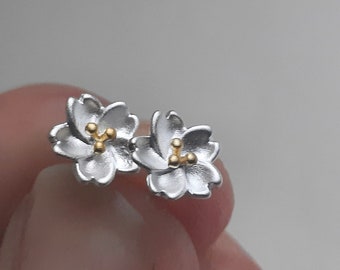 Delicate Silver Flower Earrings. Sterling Silver Post Earrings. 925 Silver Studs. Flower Posts. Flower Studs. Floral Earrings. Gift For Her