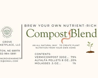 Nutrient-Rich Compost Tea Blend: Vermicompost, Alfalfa, Molasses