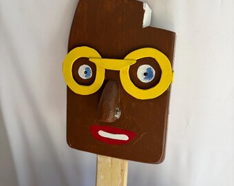 Popsicle Man one of a kind, handmade wall art