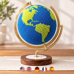 Crochet Globe Pattern PDF, Earth Amigurumi Pattern, World Map Crochet, Geography Gift, Teacher Gift, Classroom Decor, Geography Decor