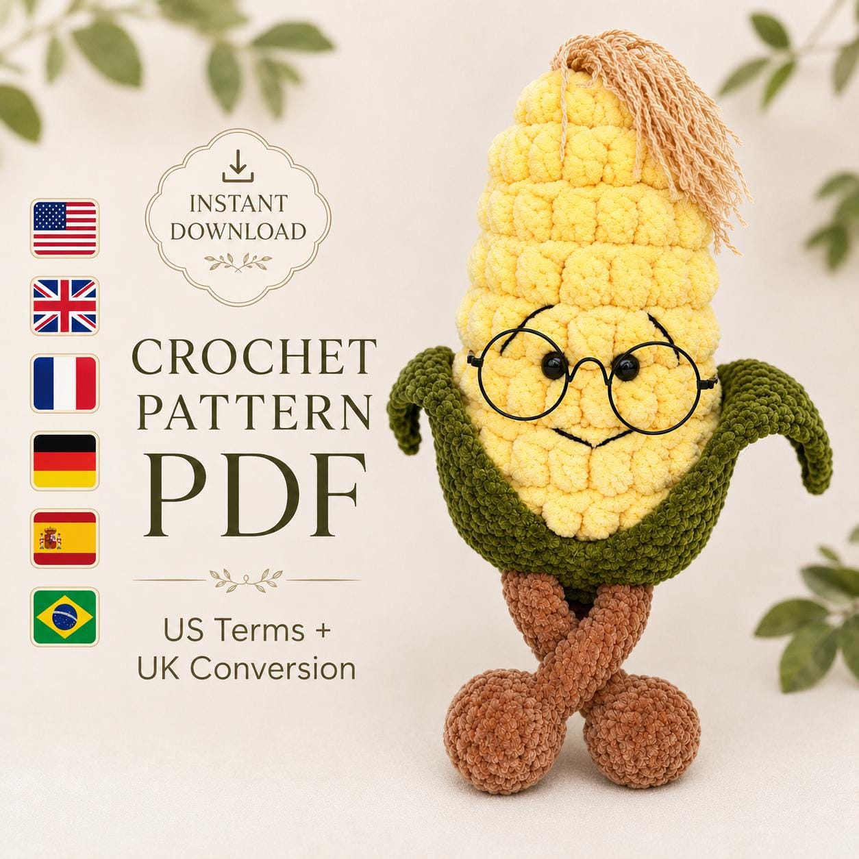 37 Corn Crochet Patterns for Rustic Decor, Play Food, and Cute Seasonal Gifts 13 Corn Amigurumi Corn on the Cob
