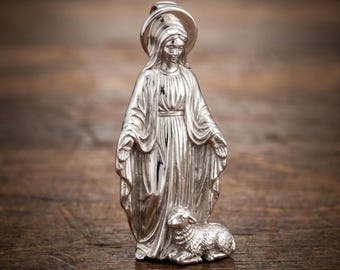 Collier pendentif fait main en agneau de la Vierge Marie, cadeau catholique du Bon Pasteur, bijoux religieux chrétiens