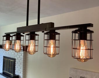 Adjustable Kitchen Hanging Chandelier | Island Chandelier | Kitchen Island Light | Modern Chandelier | Linear Pendant Light