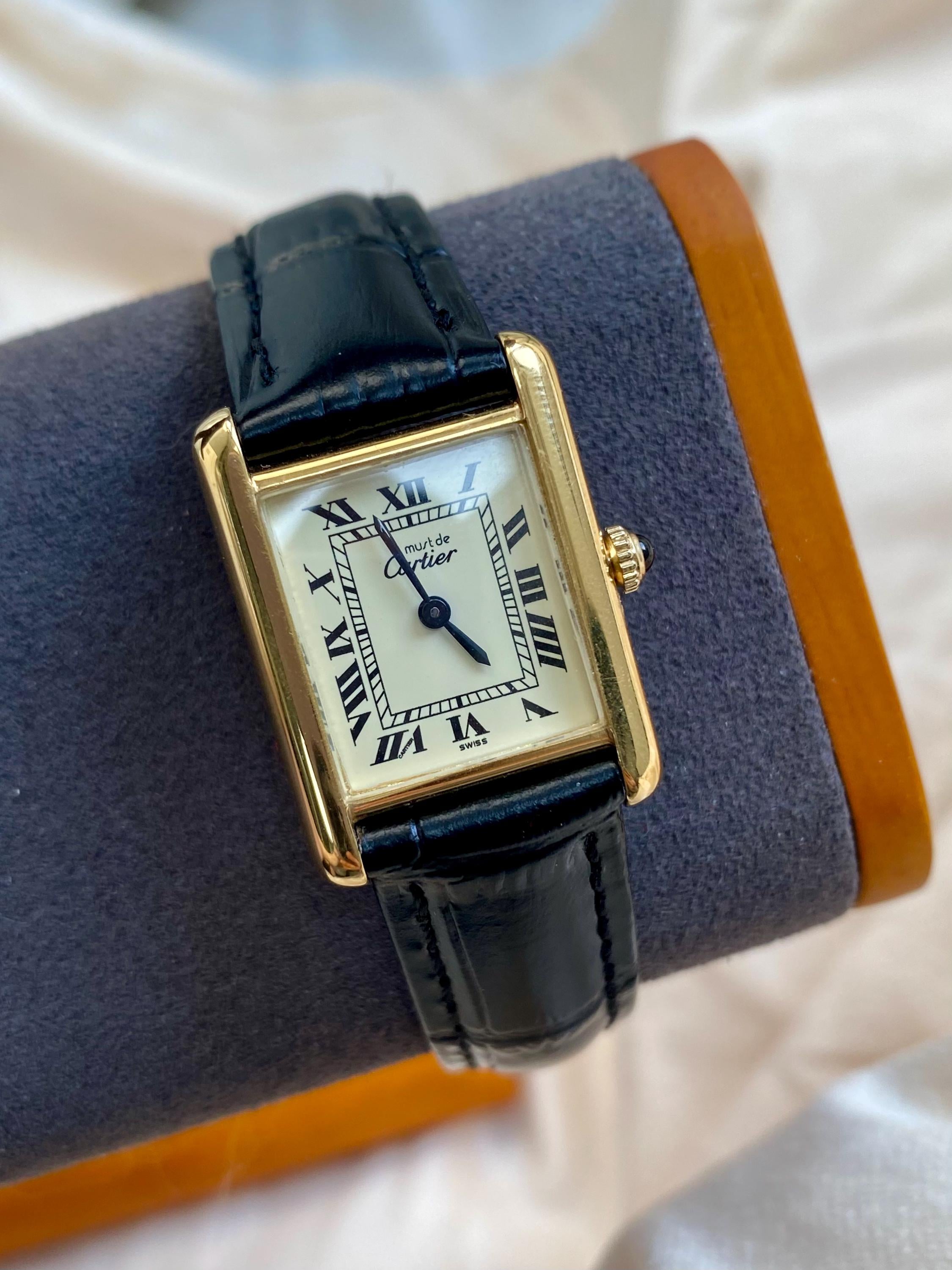CARTIER VERMEIL 腕時計 クォーツ ゴールドトーン Cartier tank vermeil - Etsy 日本