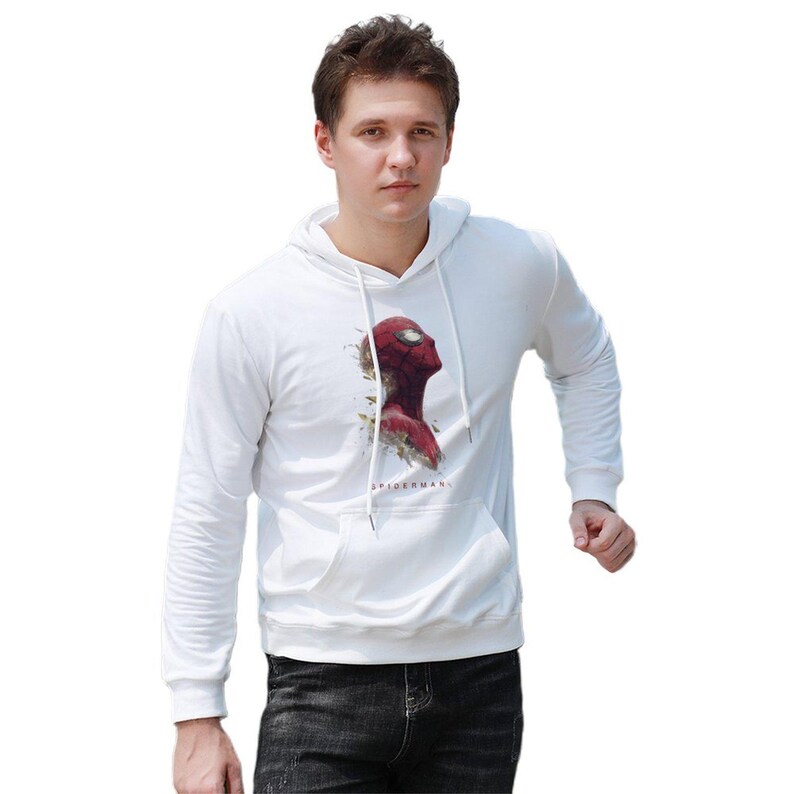 Sweat à capuche graphique Spider-Man, pull streetwear style anime, sweat-shirt en molleton de coton image 4