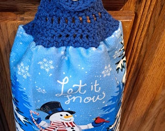 Snowmen Crochet Hanging Towel