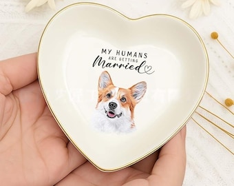 Personalized Pet Plates, Custom Dog & Cat Dish, Name Portrait Jewelry Tray, Floral Decor Gift for Pet Lovers