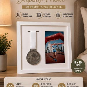 Personalized Medal Holder Frame with Custom Photo Display | 8x10 Inch Showcase