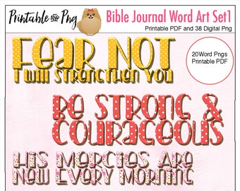 Printable and Digital Matches Bible Journal Kit 1 - Planner Stickers Chipboard Letters Faith Word Art DIY 20 Stickers.